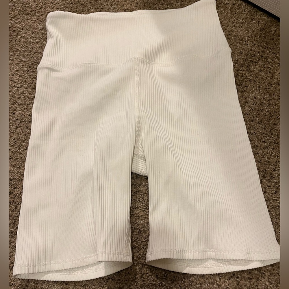 Carbon38 white biker shorts